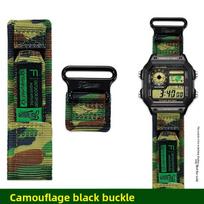 Skirta Casio 3299 AE-1200WH AE1300 laikrodžio dirželiui Modifikuoti AE1200 Kvėpuojantis nailonas Lauko laikrodžio dirželis Metalinis žiedas kamufliažo priedai 18mm Width