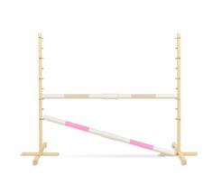 Šuolio kliūtis hobby arkliukui 160 cm, A-120 cm, dvi kartys - smėlio spalvos ir šviesiai rožinė