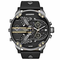 Diesel DZ7348 Mr. Daddy 2.0 Black Dial Black Leather Men's Watch 57mm juoda