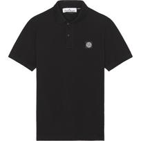 Stone Island Solid Color Logo Pullover Straight Fit Short Sleeve Polo Shirt Men tops Black 79152SC17-A0029 L