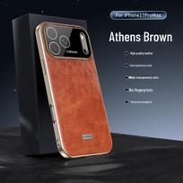 Electroplated Leather Phone Case for iPhone 17 Pro Max: Drop-proof, Oil-Wax Leather Texture, Compatible with iPhone 16 iPhone 17 Pro