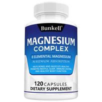 Magnio kompleksas maisto papildas, 120 daržovių kapsulių buteliuke 120 Capsules