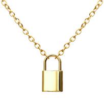 Sidabrinės spalvos PadLock pakabukai karoliai Link Chain Lock karoliai apykaklė moterims Vyrams auksas