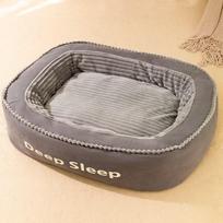 Pet Bed Comfortable Donut Round Dog Kennel Soft Washable Dog Cat Cushion Bed Warm Puppy Kitten House M pilka spalva