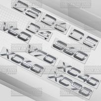 Automobilio ženkleliai Volvo XC40 XC60 XC90 XC70 S60 V60 V70 S90 V40 AWD D3 D4 D5 D6 D7 D8 Ryškus sidabrinis galinės bagažinės emblema Metalinė lipdukas D5