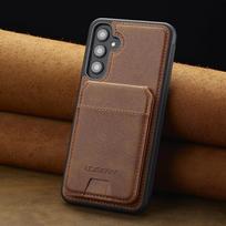 Nuimamas odinis dėklas Samsung Galaxy S26 S25 Ultra S24 Plus S22 S21 FE A55 A35 A16 A36 A56 A15 A14 Kortelių piniginė Telefono krepšys Galaxy S26 ruda