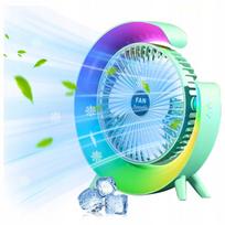Desk Fan For Summer Led 3 Speeds Rgb Powerful Quiet