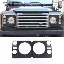 Aliuminio lydinio automobilio priekinio žibinto dekoratyvinis skydelio dangtelis Land Rover Defender 90 110 2004-2019 m. Automobilio išorės aksesuarai juoda
