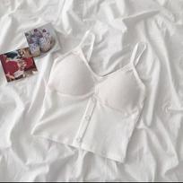 Women's Solid Color Suspender Vest Girls Slim Sexy Lingerie Top one size balta