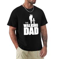 Tėvo Diena Dovana T-shirt 'The Walking Dad' Harajuku Trumpomis Rankovėmis T-shirt 100% Medvilnė Grafinis T-shirt Viršutiniai Drabužiai S juoda