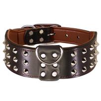Real Leather Dog Collar Durable Big Dog Collars Genuine Leather Pet French Bulldog Shepherd Pug Necklace for Medium Large Dogs M juoda