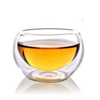 1 vnt. 50 ml dvigubų sienelių stiklinis puodelis skaidrus mini Kung Fu arbatos puodelis izoliuotas karščiui atsparus Espresso kavos arbatos gėrimo puodelis gėrimų indai 50ml