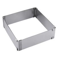 Adjustable Square Stainless Steel Cake and Pizza Mold gray