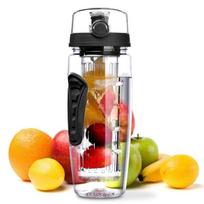 32oz Space Bottle Single Layer PCTG Cup Fruit Brewing Water Bottles with Grid Infuser Food Grade L(for 6.5-9kg) black
