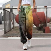 Women's Casual Fashion Halloween Printed Leisure Pants Sweatpants Trousers Drawstring Elastic Waist Drawstring Drawstring Pants L armijos žalia spalva
