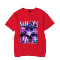 Hot Kpop Demon Hunters Saja Boys Print T-shirt Summer Casual Loose T Shirt Women Men Harajuku Shirts S