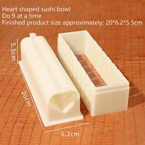 3 Pcs/Set Sushi Maker Equipment Kit Plastic Kimbap Sushi Rolls Mold Round Square Heart-Shaped Sushi Making Tools Cake Roll Mold 15