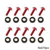 10 vnt. M5x16mm Motociklo Priekinio Stiklo Varžtai Veržlės tvirtinimo detalės Honda Suzuki Yamaha Kawasaki raudona