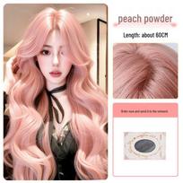 Gold Powder Barbie Lolita Korean Style Long Curly Wig - Fluffy Natural Full Head Cover