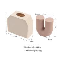 U Shape Scented Candle Mold Food Grade Silicone Mold DIY 3D Aromatherapy Candle Mould Candle Making Supplies Home Wedding Decor