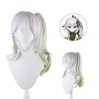 Genshin Impact Nahida Cosplay Wig, Gray-Green Gradient High-Temperature Fiber Hairpiece pilka