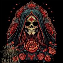 26 Santa Muerte kulto moteriška dievybė Mirties šventoji vyriški lengvi medvilniniai marškinėliai Unisex marškinėliai M