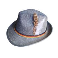 Vyrų Fedora Retro Jazz skrybėlės plunksnos ir virvės Dekoras išlenktas kraštas vientisos spalvos Oktoberfest vakarėlių festivaliai Šventiniai bouleriai