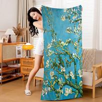 Vincent Willem Van Gogh Painting Microfiber Blanket Quick Drying Beach Towels Oversized Printing Super Absorbent Towel Blanket W30*H60(CM)