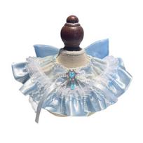 Cute Lace Cat Bib Sweet Ruffled Pet Bandana Bib Princess Style Pet Bib with Bow Stylish Neck Scarf for Cats Daily Wear Party Dress-Up One Size A