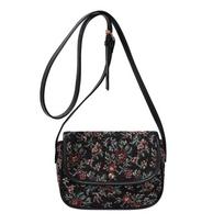 Vintage Floral Flip Messenger Bag Women's Shoulder Bag juoda