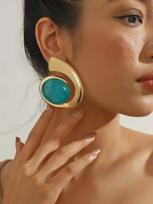 Metal Green Spiral Geometric Dangle Earrings for Women New Trend Classic Design Zircon Party Accessories auksas