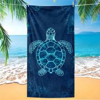 1pc Turtle Print Beach Towel-Oversized, Absorbent Microfiber, Quick Dry, Ideal for Travel, Swimming, Surfing Bath Towel W30*H60(CM)