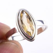 Natural Citrine Gemstone Handmade 925 Solid Sterling Silver Ring Size 7 K2L28