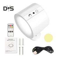 LED Sieninis Šviestuvas su Nuotolinio Valdymo Pultu Reguliuojamas Ryškumas Spalvos Temperatūra Įkraunamas Sieninis Montuojamas Naktinis Šviestuvas Regular Style