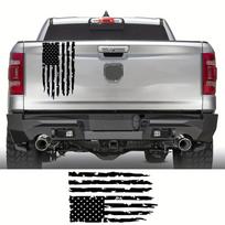 Aukščiausios kokybės blizgūs Amerikos vėliavos automobilio lipdukai Patvarūs automobilių vinilo lipdukai Dodge Ram Ford F150 sunkvežimiams Lengvai užklijuojama dekoracija 52x30CM