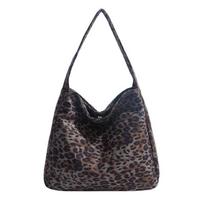Leopard Print Bag Women's Large Capacity Shoulder Bag Tote Bag chaki