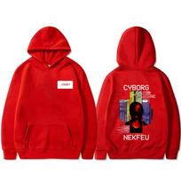 Rapper Nekfeu Cyborg Graphic Hoodie Men Women Hip Hop Fashion Pop Music Pullover Male Casual Vintage Fleece Hooded Sweatshirt S