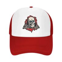 Skull Mesh Trucker Hats for Men Women Adjustable Casual Fashion Baseball Caps for Outdoor Activities One Size white
