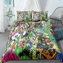 Splatoon Patogus Patalynės Komplektas Animacinis Namų Tekstilės Vaikams Lovos Komplektas Antklodės Užvalkalas Miegamojo Komplektas Karalienės Dydžio Dinozaurų Antklodės Užvalkalas EU Single(135*200cm)3pcs