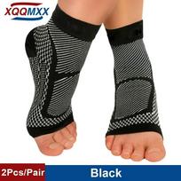 1Pair Plantar Fasciitis Socks Ankle Brace Compression Support Sleeves Arch Support Foot Compression Socks Achilles Tendoniti S/M juoda