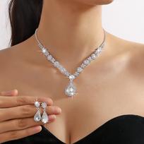 Vintage Crystal Drop Necklace Waterdrop Women's Jewelry Set Classic Jewelry Sets  Women balta
