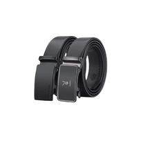 PLAYBOY Leather Belt for Men with Automatic Buckle, Casual Trouser Belt with Double Buckles, over 110cm juoda