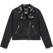 Levi's Moteriškas odinis moto stiliaus džinsinis švarkas Juodas 002YK-0000 XS