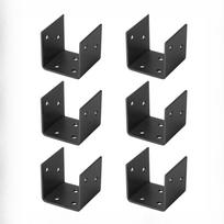 6 vnt. Juodas pusiau stulpo pagrindas 2x2 2x4 stulpui, sijos laikiklio jungtis, denio turėklų atrama, 3/32 colio storio 6PCS