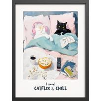 Spausdintas paveikslas su rėmeliu 30x40 cm Catflix – Styler
