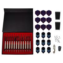 12Pcs Professional Steel Tip Darts Set Metal Darts with Aluminum Shafts, Flights, Nonslip Rings Dartboard Accessories