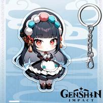 A 12cm Genshin Impact Acrylic Keychain Student Backpack Accessories Hu Tao Yoimiya Zhongli Raiden Shogun Accessories Party Gifts 12CM