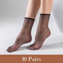 10 porų vientisos itin plonos kojinės, minkštos ir pralaidžios orui, permatomos, nepastebimos, moteriškos kojinės ir pėdkelnės One Size white