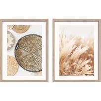 Spausdinti paveikslai su rėmeliu 2 vnt. 30x40 cm Full Beige – Styler