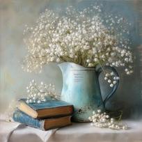Spausdintas paveikslas tapyba ant drobės 32x32 cm Gypsophila – Styler